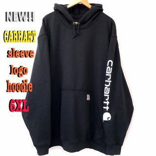 カーハート(carhartt)のダイオウ様専用 ♪ 6XL相当 カーハート スリーブロゴ パーカー 黒(パーカー)