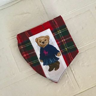 ラルフローレン(Ralph Lauren)の#️⃣91🌸ノーズワイヤー🐻ラルフポロベアGirl赤緑ネル立体インナーマスク(その他)