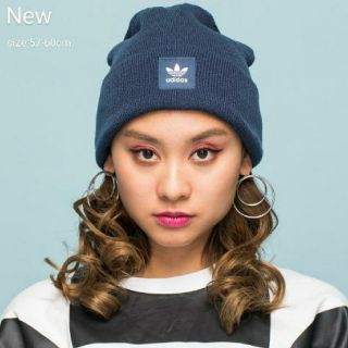 アディダス(adidas)の新品  57-60 adidas originals ニットキャップ 淡紺(ニット帽/ビーニー)