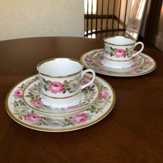 ロイヤルウースター(Royal Worcester)の【美品】おまとめ★ロイヤルガーデン★トリオペアと★ブルーローズ★C/Sペア(食器)