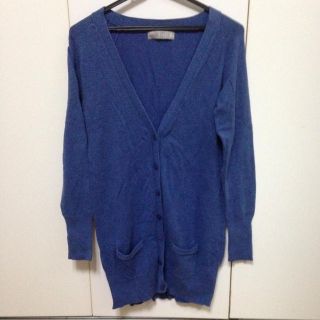 ザラ(ZARA)のZARA ブルーロングカーディガン(カーディガン)