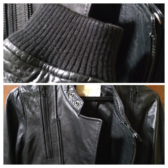 moussy　リアル（羊）レザージャケット・ライダースジャケット　ブラック レディースのジャケット/アウター(ライダースジャケット)の商品写真