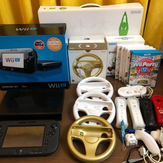 ウィーユー(Wii U)のwiiU ブラック32GB・wii fitボード(家庭用ゲーム機本体)