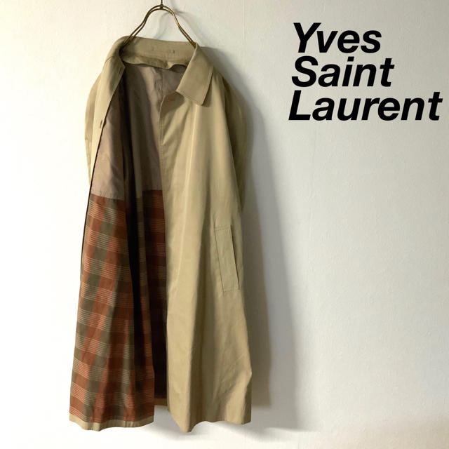 ジャケット/アウターYves Saint Laurent イヴ・サンローラン チェック ステンカラー