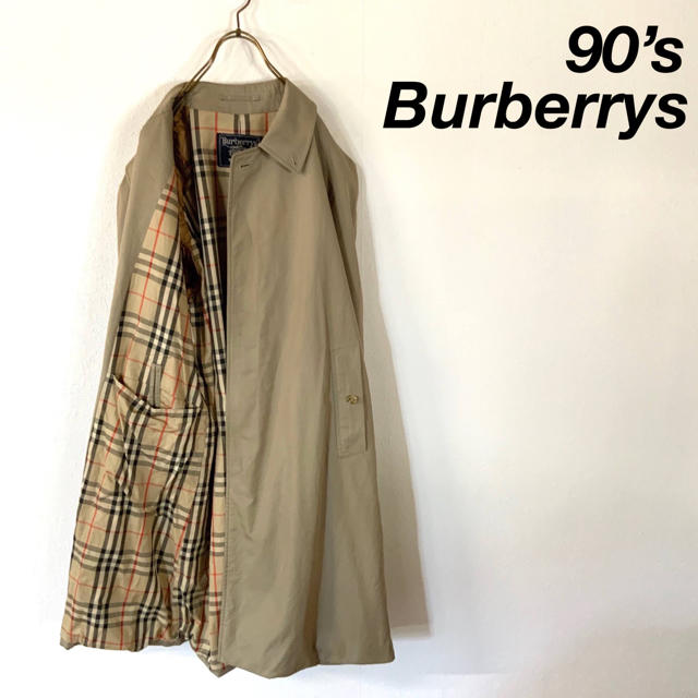 90‘s Burberry ノバチェック ステンカラーコート ベージュ | フリマアプリ ラクマ