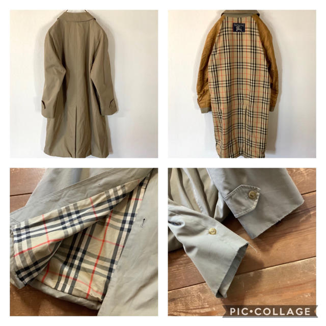 90‘s Burberry ノバチェック ステンカラーコート ベージュ