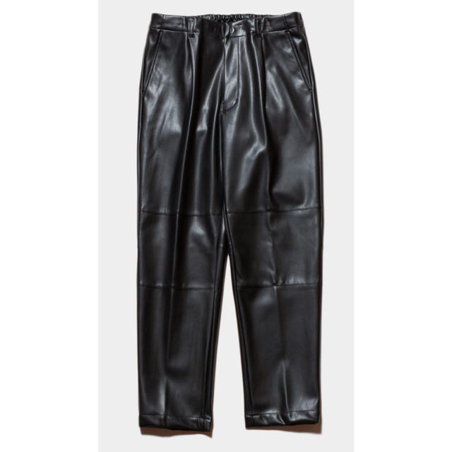 stein 19aw FAKE LEATHER TROUSERS