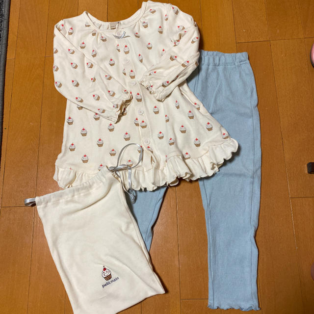 petit main(プティマイン)のプティマイン　パジャマ　カップケーキ　100cm キッズ/ベビー/マタニティのキッズ服女の子用(90cm~)(パジャマ)の商品写真