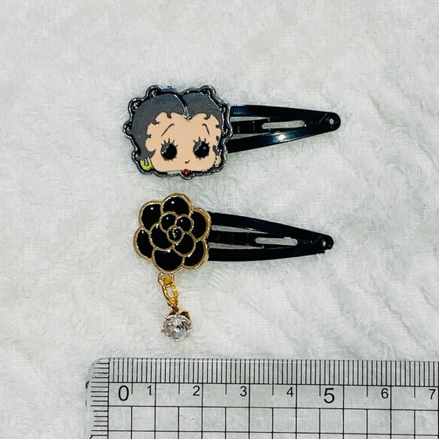 9月21日までお値下げ Betty Boop ぱっちんどめ　ヘアピン ハンドメイドのアクセサリー(ヘアアクセサリー)の商品写真