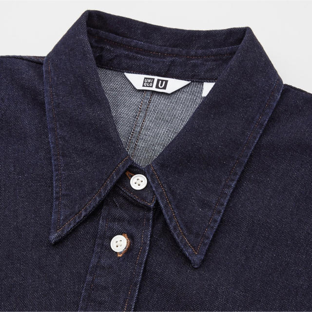 UNIQLO(ユニクロ)のユニクロ ロングシャツ ワンピース(長袖) デニム ブルー S レディースのワンピース(ロングワンピース/マキシワンピース)の商品写真