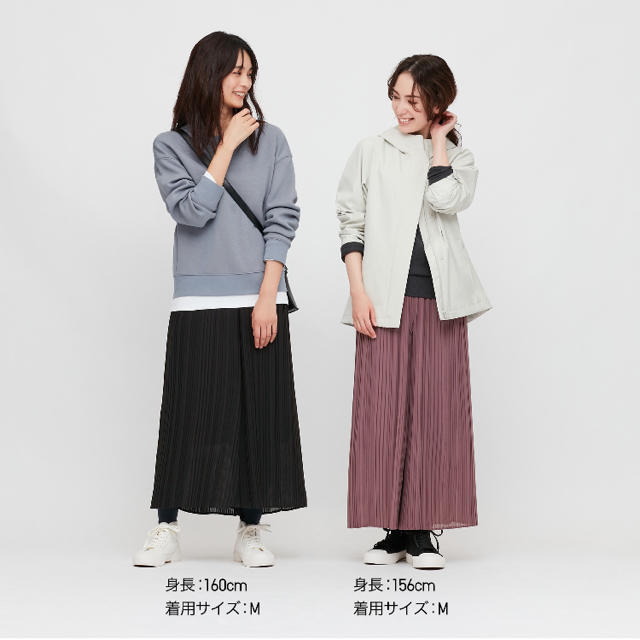 ユニクロ シフォンプリーツスカートパンツ ブラック M - パンツ