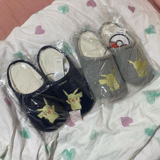 ジーユー(GU)のGUポケモン　スリッパ　セット　ピカチュウ(キャラクターグッズ)