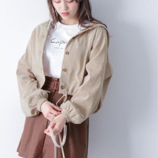 ヘザー(heather)の新品　Heather ヘザー　コーデュロイフード付きSH(シャツ/ブラウス(長袖/七分))