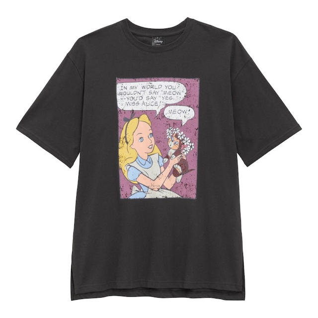 ふしぎの国のアリス(フシギノクニノアリス)のGU/ジーユー グラフィックT ディズニー アリス ブラック 黒 XS レディースのトップス(Tシャツ(半袖/袖なし))の商品写真