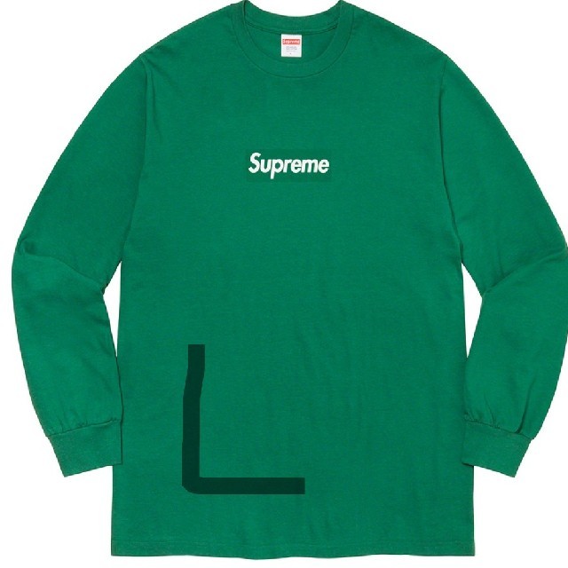 supreme box logo l/s tee  light pine