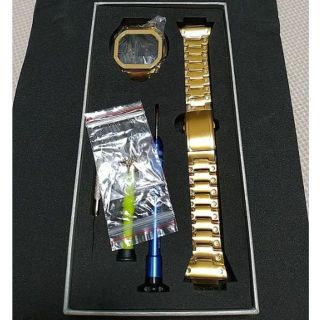 ジーショック(G-SHOCK)のジーショック GM-S5600タイプ  5600型 ゴールド ケースベルトセット(金属ベルト)