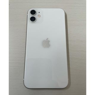 アイフォーン(iPhone)の【美品バッテリー100%】iPhone11 64GB SIMフリー版　ホワイト(スマートフォン本体)