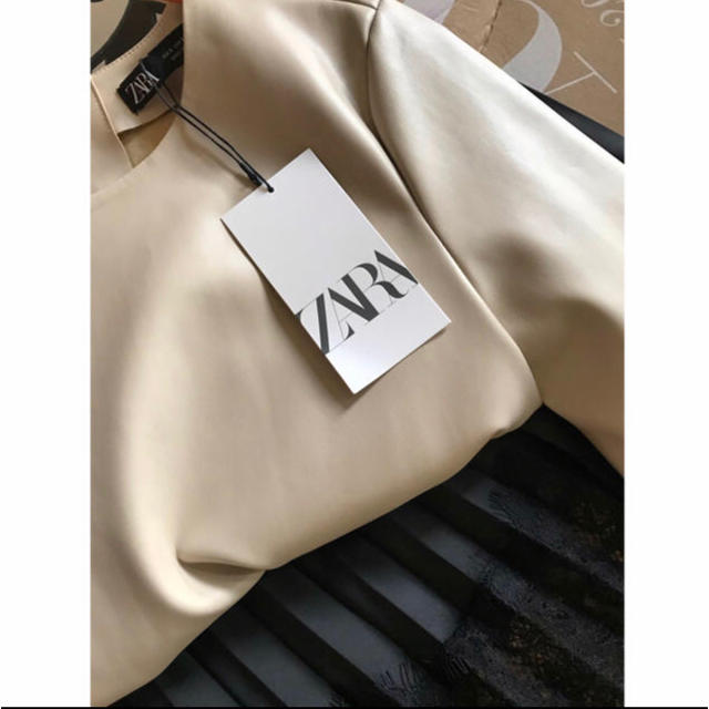 ZARA(ザラ)の新品●ザラ●zara●コントラストレザーテイストワンピース レディースのワンピース(ロングワンピース/マキシワンピース)の商品写真