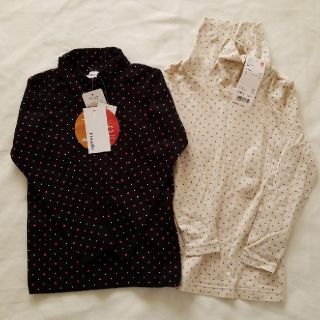 ユニクロ(UNIQLO)の新品未使用【ユニクロ　しまむら】タートルネックT2点セット　110(Tシャツ/カットソー)