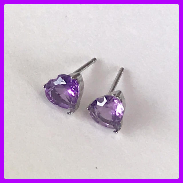 プラチナピアス アメジスト❤︎5mm ハート ピアス pt900 2