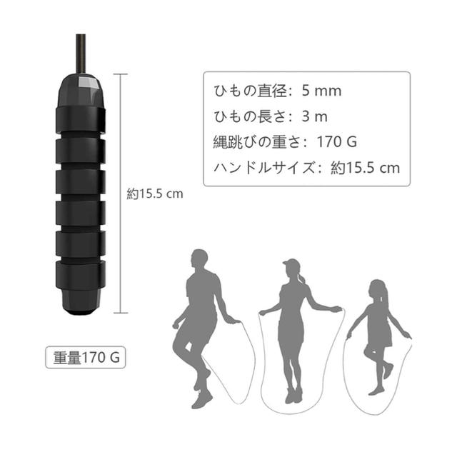 ✨新製品✨縄跳び✨大人用 子供用 ダイエット 長さ調整可 スポーツ/アウトドアのトレーニング/エクササイズ(トレーニング用品)の商品写真