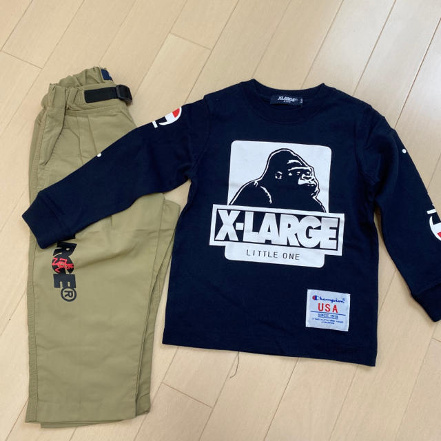 XLARGE(エクストララージ)のrui様　専用ページ　ロングT ナイロンパンツ　100cm キッズ/ベビー/マタニティのキッズ服男の子用(90cm~)(パンツ/スパッツ)の商品写真