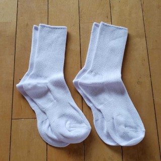 白靴下　新品未使用２足セット(キッズ/ファミリー)