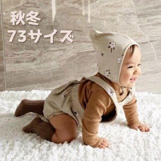 幼児 ベビー ロンパース と 帽子 セット コットン 73サイズ(ロンパース)