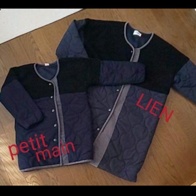 petit main(プティマイン)の アウター petit main LIEN ネイビー 親子お揃い キッズ/ベビー/マタニティのキッズ服女の子用(90cm~)(ジャケット/上着)の商品写真