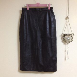 ヴィンテージ レザースカート(ひざ丈スカート)