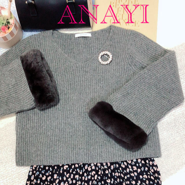 ANAYIアナイ✨2018AW人気完売品【レッキスファースリーブニット36】