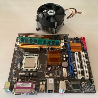 エイスース(ASUS)の中古　マザーボード、IOパネル、CPU、メモリー　ヒートシンク　5点セット(PCパーツ)