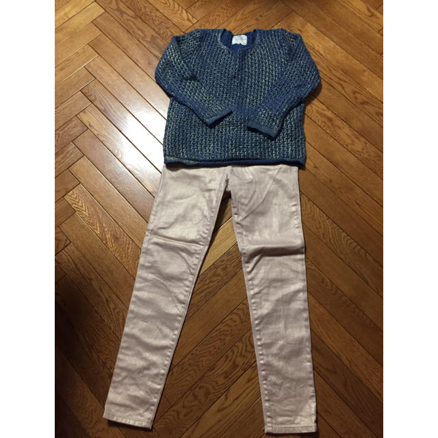 ZARA(ザラ)のZARAコットンセーター、GAPスキニーパンツ キッズ/ベビー/マタニティのキッズ服女の子用(90cm~)(パンツ/スパッツ)の商品写真