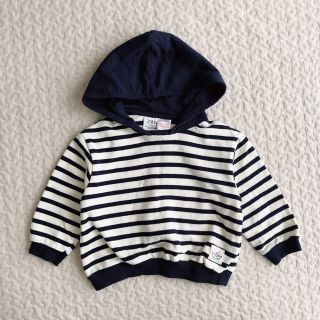 ザラキッズ(ZARA KIDS)のZARA baby パーカー ボーダー ネイビー(トレーナー)