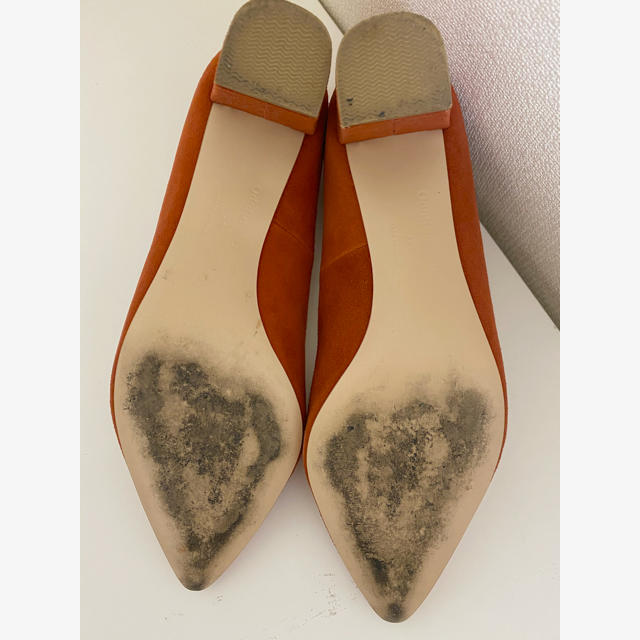 Odette e Odile(オデットエオディール)のOdette e Odile チャンキーヒール　スエードパンプス　オレンジ レディースの靴/シューズ(ハイヒール/パンプス)の商品写真