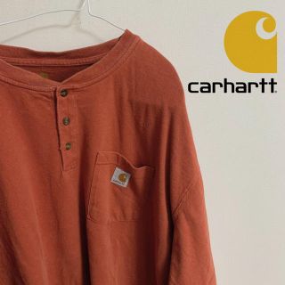 カーハート(carhartt)のCarhartt オレンジ ヘンリーネック(Tシャツ/カットソー(七分/長袖))