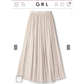 グレイル(GRL)のGRL レザープリーツスカート アイボリー　新品タグ付き(ロングスカート)