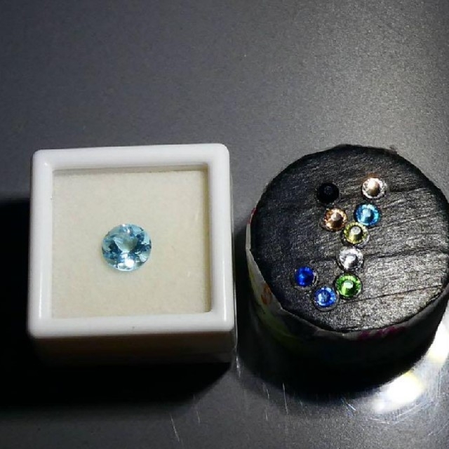 計2ct 天然 宝石 ブルートパーズ⭐ 透明度抜群✩.*˚ 超高品質✨ ハンドメイドの素材/材料(各種パーツ)の商品写真