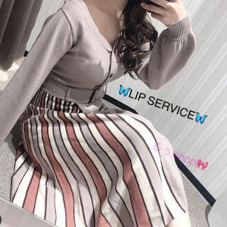 リップサービス(LIP SERVICE)のLIPSERVICE  ワンピース ピンク ベージュ プリーツ バイカラー(ロングワンピース/マキシワンピース)