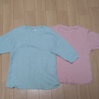 ユニクロ(UNIQLO)のユニクロ　ガールズ　ワッフルシャツ(Tシャツ/カットソー)