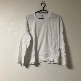 ユニクロ(UNIQLO)のUNIQLO ロングTシャツ　七分丈　Mサイズ　ホワイト(Tシャツ(長袖/七分))