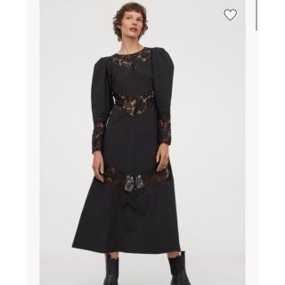 エイチアンドエム(H&M)の黒　レース　ワンピース(ロングワンピース/マキシワンピース)