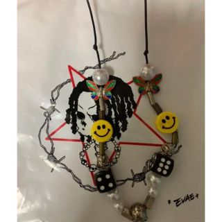 シュプリーム(Supreme)のSalute EVAE smiley necklace 黒(ネックレス)