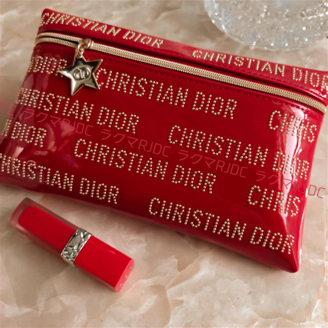 Christian Dior(クリスチャンディオール)の【新品未使用】ディオール 2020 CNY エナメル調 スリムポーチ 海外限定 レディースのファッション小物(ポーチ)の商品写真