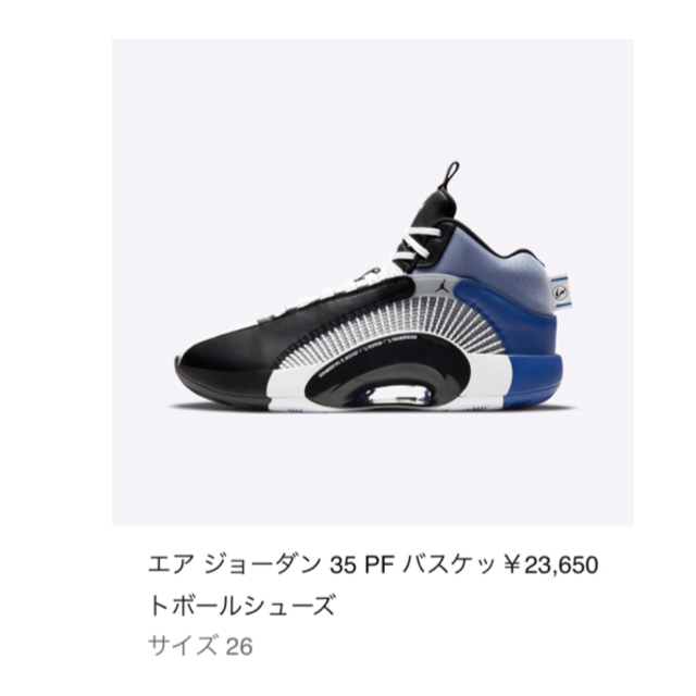 NIKE(ナイキ)のNIKE ナイキ　エアジョーダン35×フラグメント26cm メンズの靴/シューズ(スニーカー)の商品写真