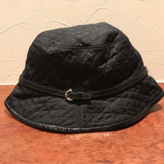 コーチ(COACH)のCOACH コーチ バケット ハット 帽子 キルティング 黒 M/L used(ハット)