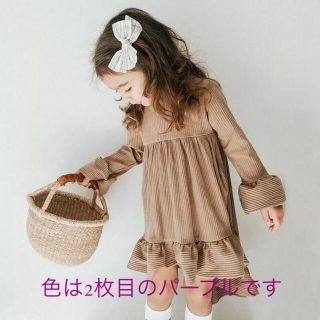 kids♡バッグフリルワンピ　パープル(ワンピース)