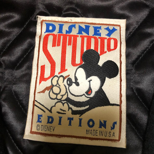 90s　Disney　スタジャン　ヴィンテージ　刺繡デザイン　レザー　激レア