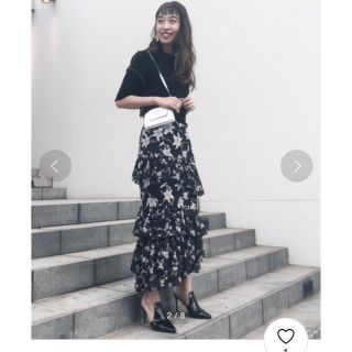 アメリヴィンテージ(Ameri VINTAGE)のAmeri VINTAGE TWIN LILY OVERLAP SKIRT(ロングスカート)