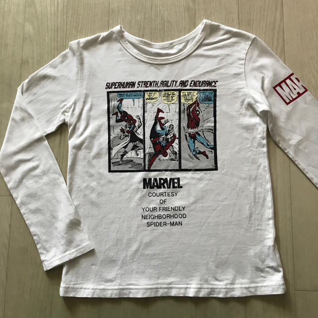 ベルメゾン(ベルメゾン)の【MARVEL】長袖Tシャツ／スパイダーマン／白／150cm キッズ/ベビー/マタニティのキッズ服女の子用(90cm~)(Tシャツ/カットソー)の商品写真